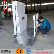 6m CE single person hydraulic wheelchair lifts on floor lift for disabled